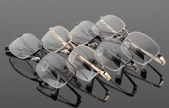 Bclear Men's Semi Rim Alloy Square Eyeglasses 872 Semi Rim Bclear