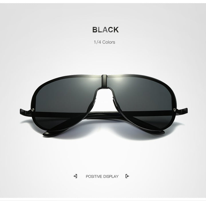 Hdcrafter Men's Full Rim Rectangle Oval Alloy Frame Polarized Sunglasses Sunglasses HdCrafter Sunglasses