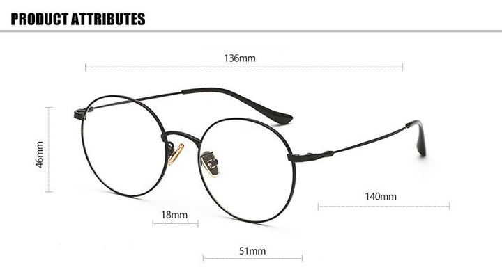 Hotochki Unisex Full Rim Round Alloy Frame Eyeglasses 77507 Full Rim Hotochki