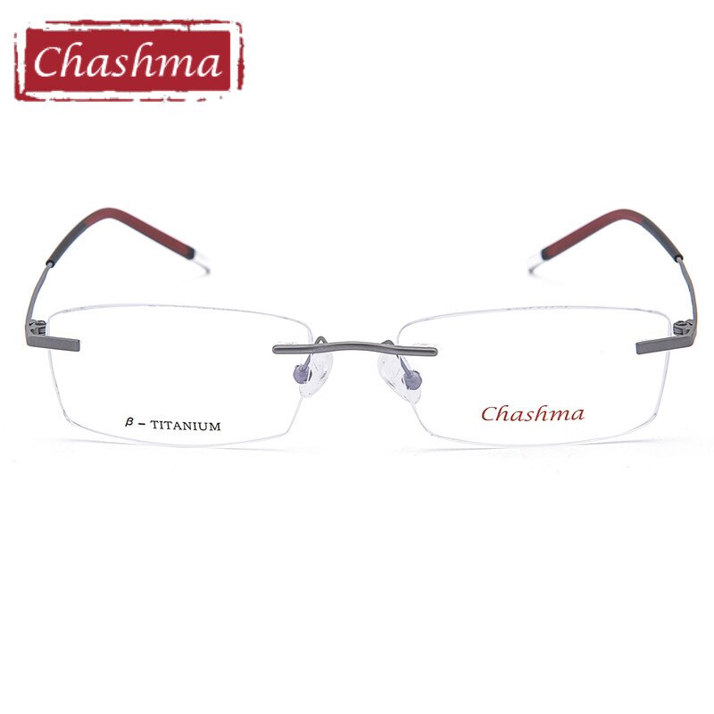 Chashma Men's Rimless Rectangle Titanium Eyeglasses 9202 Rimless Chashma