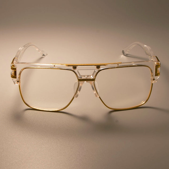 CCspace Unisex Full Rim Square Double Bridge Alloy Frame Eyeglasses Su108 Full Rim CCspace