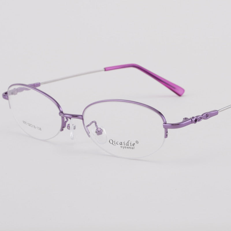 Women's Memory Alloy Semi Rim Frame Eyeglasses 605 Semi Rim Bclear