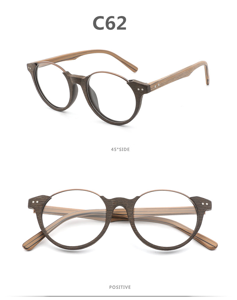 Hdcrafter Unisex Full Rim Square Wood Metal Frame Eyeglasses Ft5359 Full Rim Hdcrafter Eyeglasses