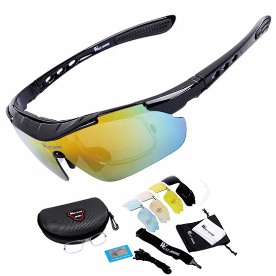 West Biking Unisex Full Rim Acetate Polarized Sport Sunglasses YP0703111AA Sunglasses West Biking Black China