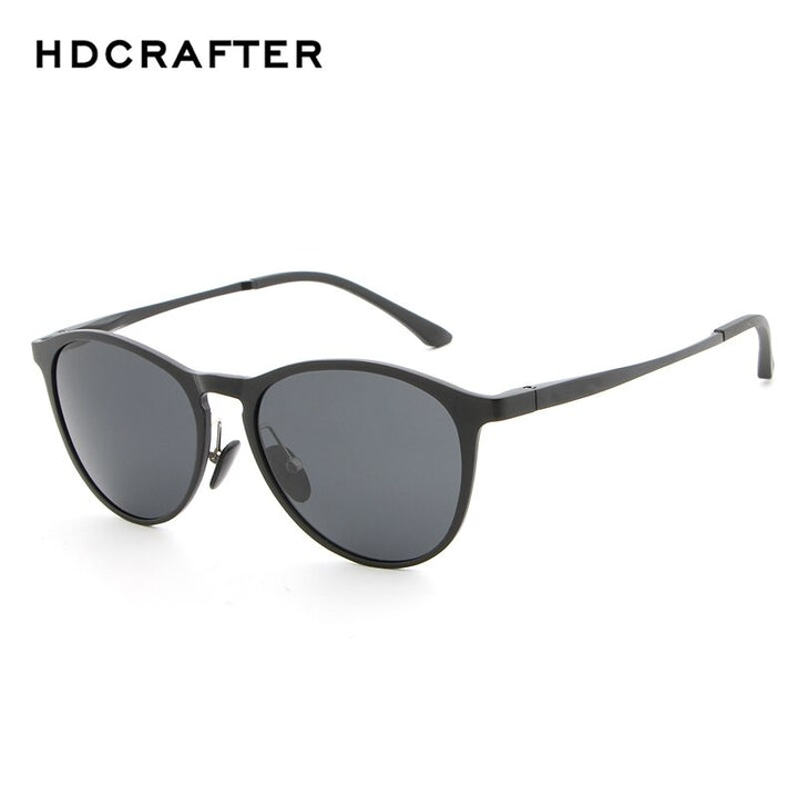 Hdcrafter Unisex Full Rim Oval Round Aluminum Frame Polarized Sunglasses L6625 Sunglasses HdCrafter Sunglasses