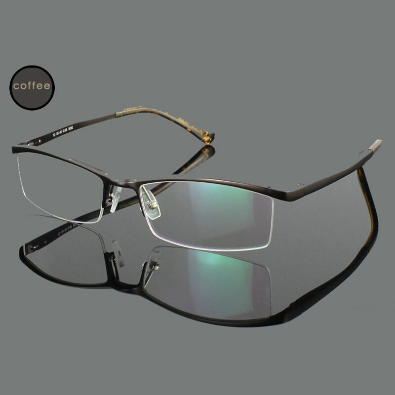 Hotochki Men's Semi Rim Aluminium Magnesium Alloy Frame Eyeglasses 2036 Semi Rim Hotochki