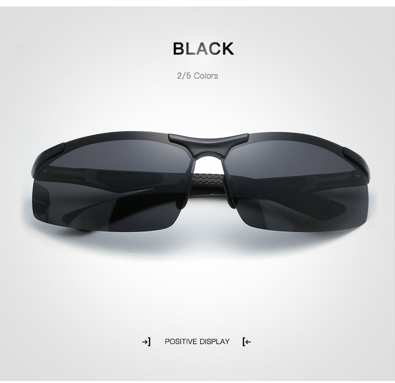 Hdcrafter Men's Rimless Aluminum Magnesium Rectangle Frame Polarized Sunglasses E300 Sunglasses HdCrafter Sunglasses