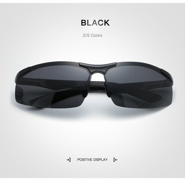 Hdcrafter Men's Rimless Aluminum Magnesium Rectangle Frame Polarized Sunglasses E300 Sunglasses HdCrafter Sunglasses