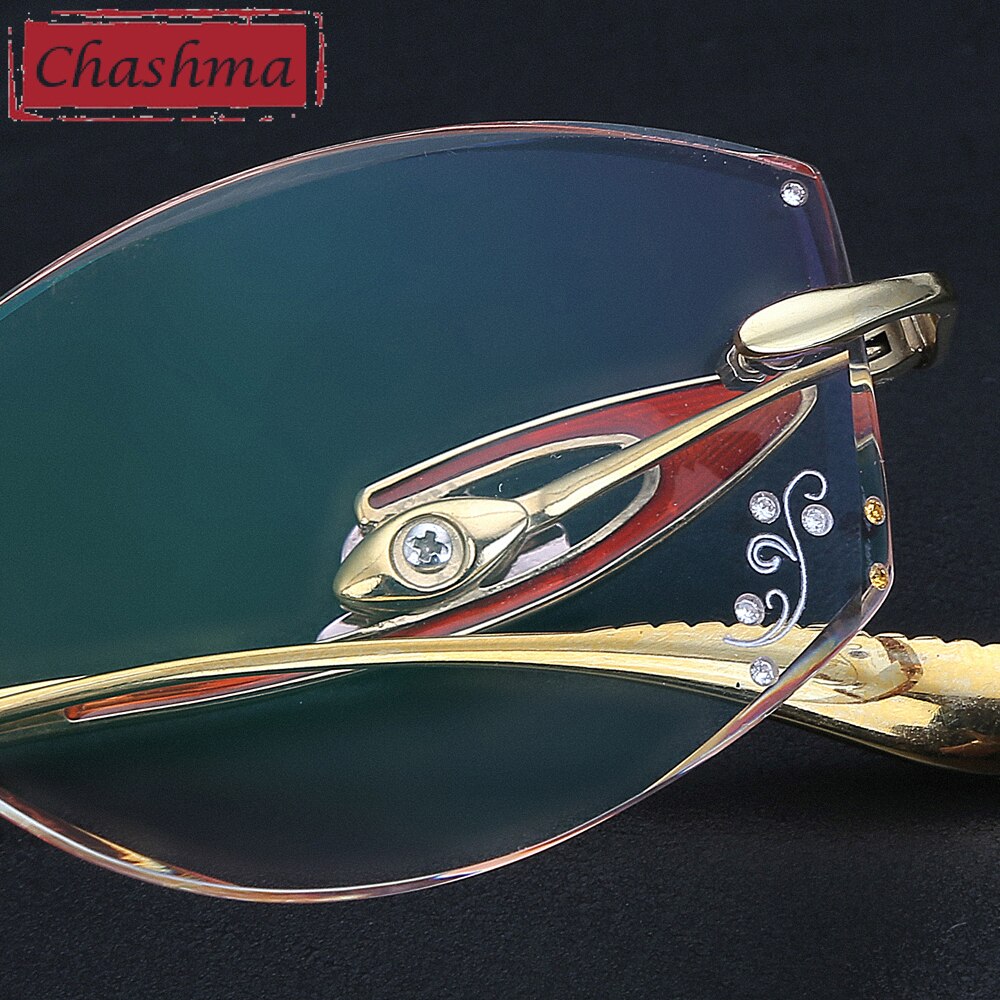 Chashma Women's Rimless Oval Titanium Eyeglasses P208 Rimless Chashma