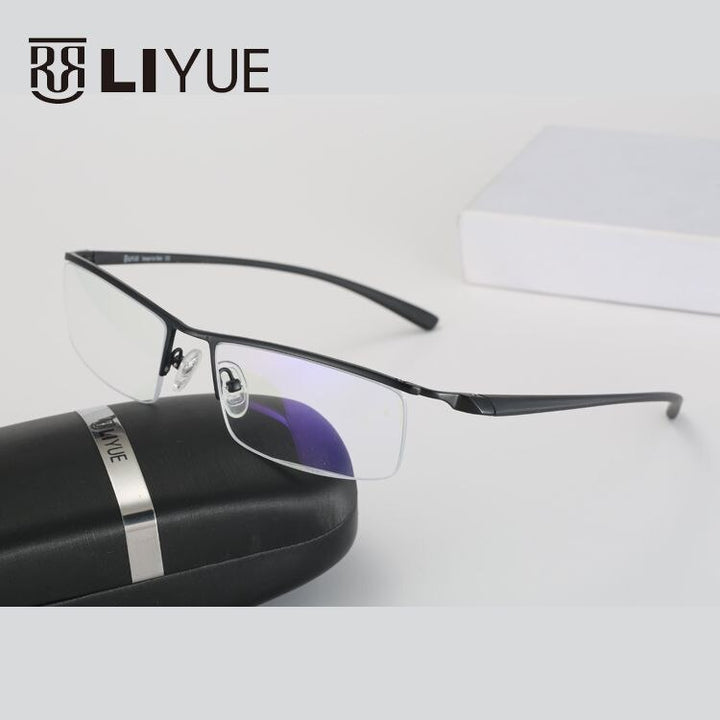 Oveliness Men's Semi Rim Square Alloy Eyeglasses 8199 Semi Rim Oveliness black