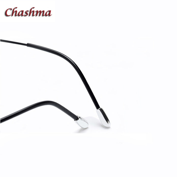 Chashma Ochki Unisex Rimless Square Titanium Eyeglasses 16011 Rimless Chashma Ochki