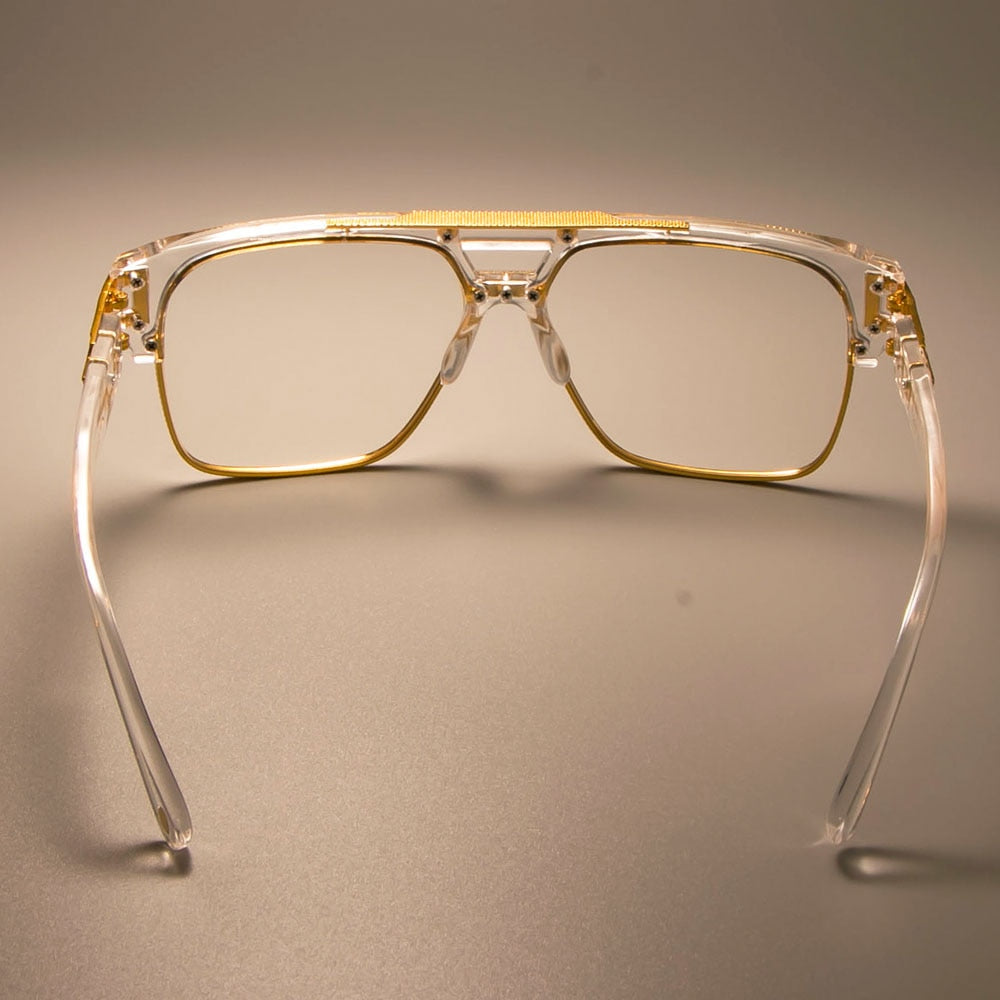 CCspace Unisex Full Rim Square Double Bridge Alloy Frame Eyeglasses Su108 Full Rim CCspace