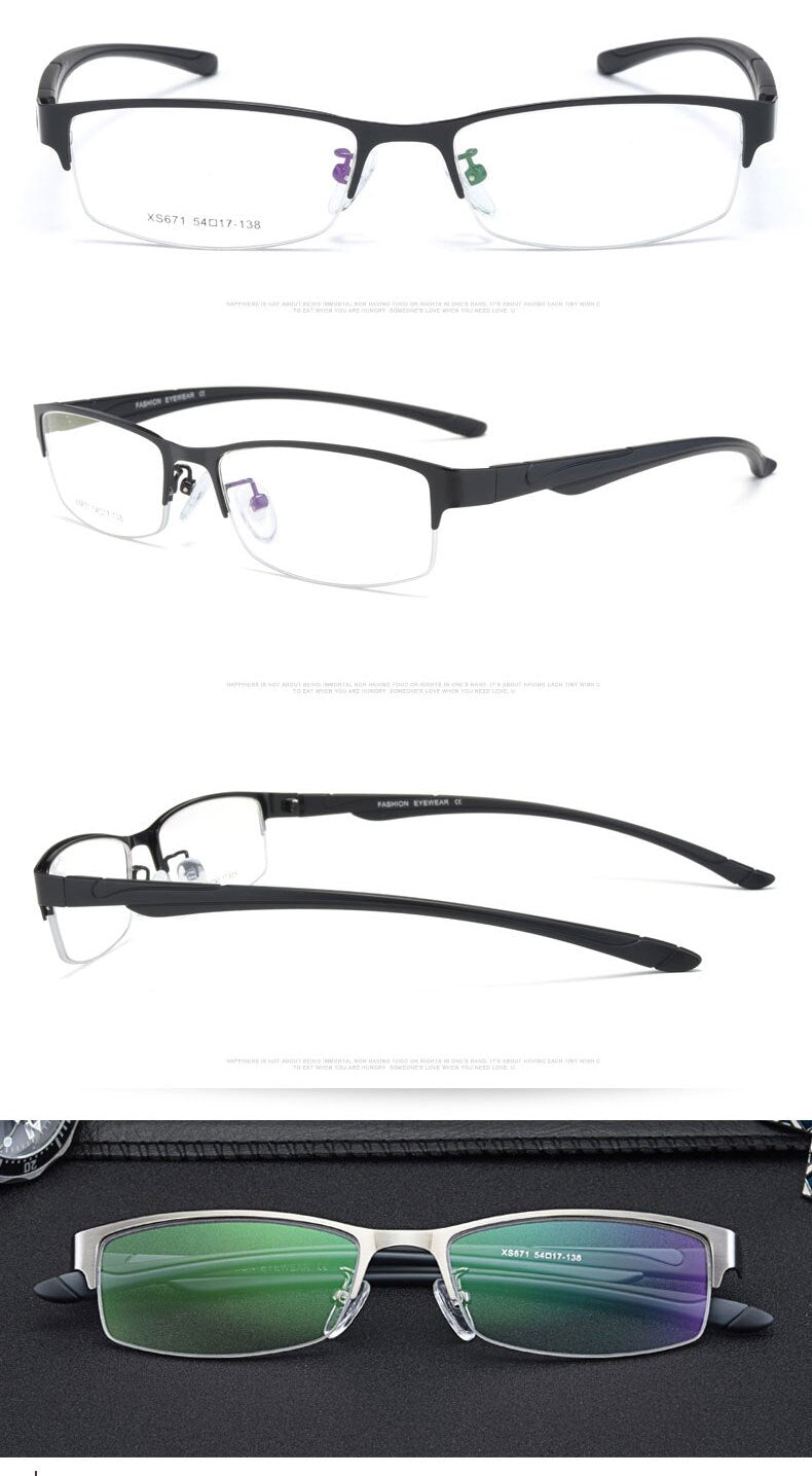 Hotochki Unisex Semi Rim Stainless Steel Alloy Frame Reading Glasses Xs671 Reading Glasses Hotochki
