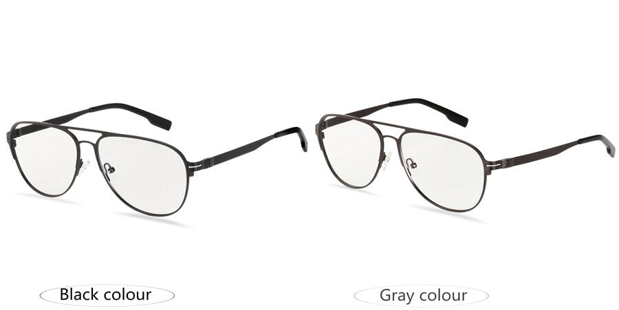 Hotony Men's Full Rim Round Alloy Double Bridge Frame Eyeglasses Full Rim Hotony