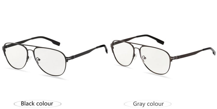 Hotony Men's Full Rim Round Alloy Double Bridge Frame Eyeglasses Full Rim Hotony