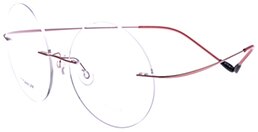 Chashma Ottica Unisex Rimless Round Titanium Eyeglasses 9613 Rimless Chashma Ottica Pink