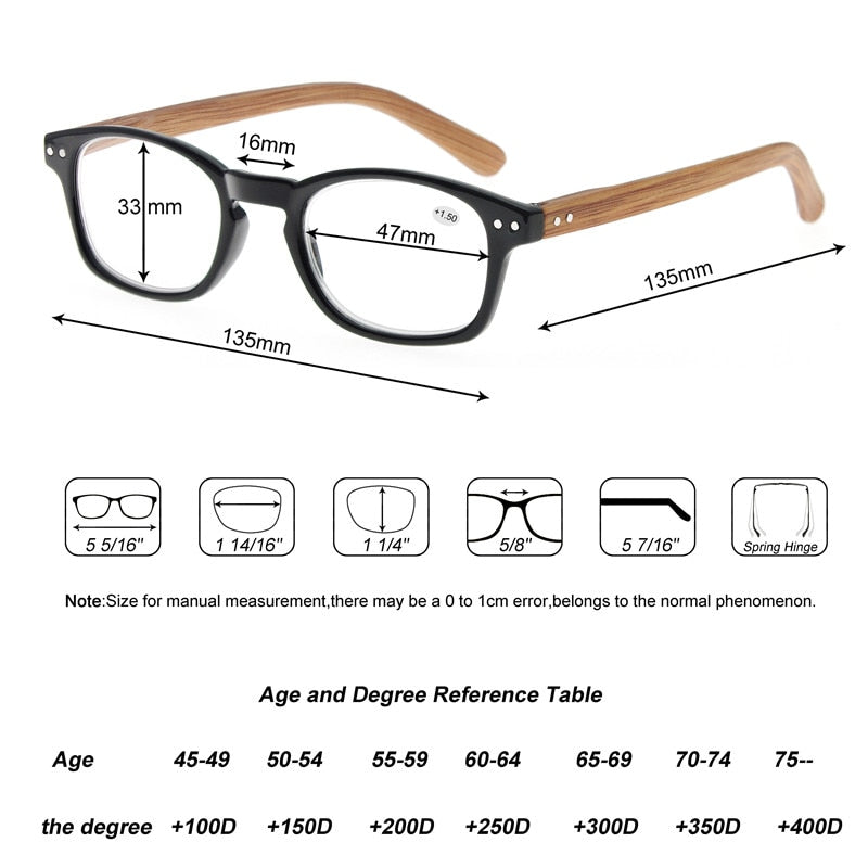 Modfans Women's Full Rim Square Polycarbonate Reading Glasses R012 Reading Glasses Modfans