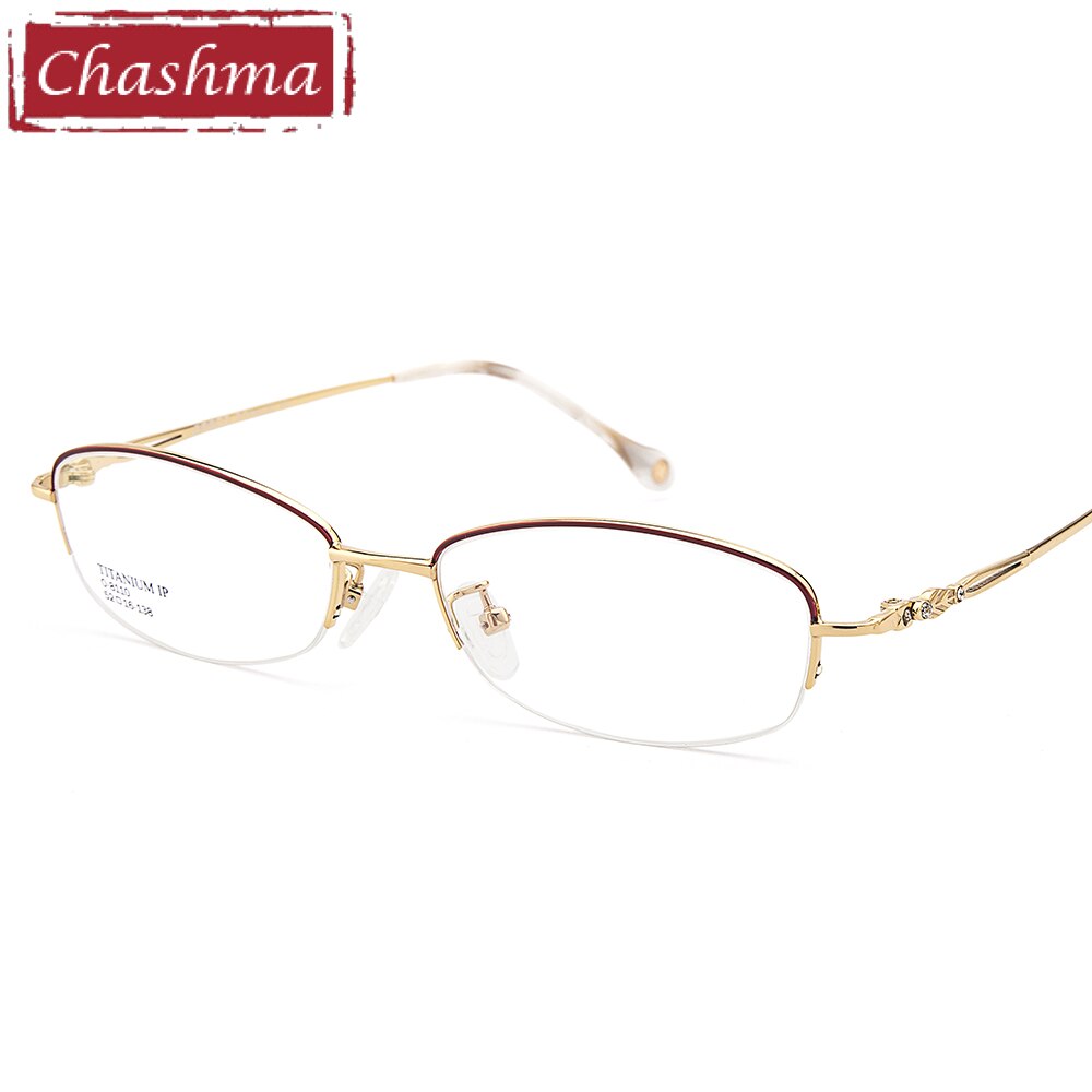 Chashma Women's Semi Rim Oval Titanium Eyeglasses 8110 Semi Rim Chashma