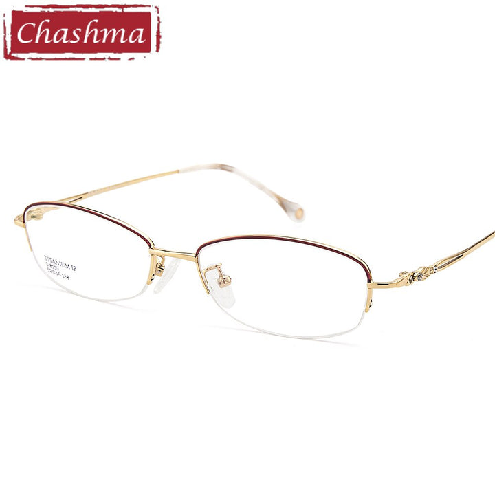 Chashma Women's Semi Rim Oval Titanium Eyeglasses 8110 Semi Rim Chashma