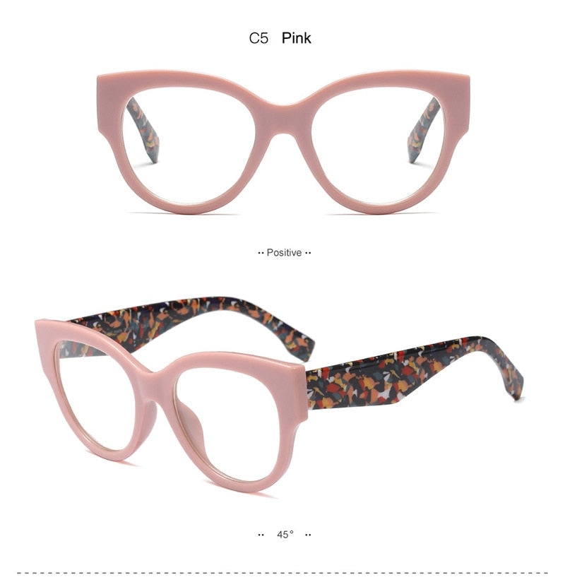 Hotony Women's Full Rim Cat Eye Acetate Frame Eyeglasses 92161 Full Rim Hotony