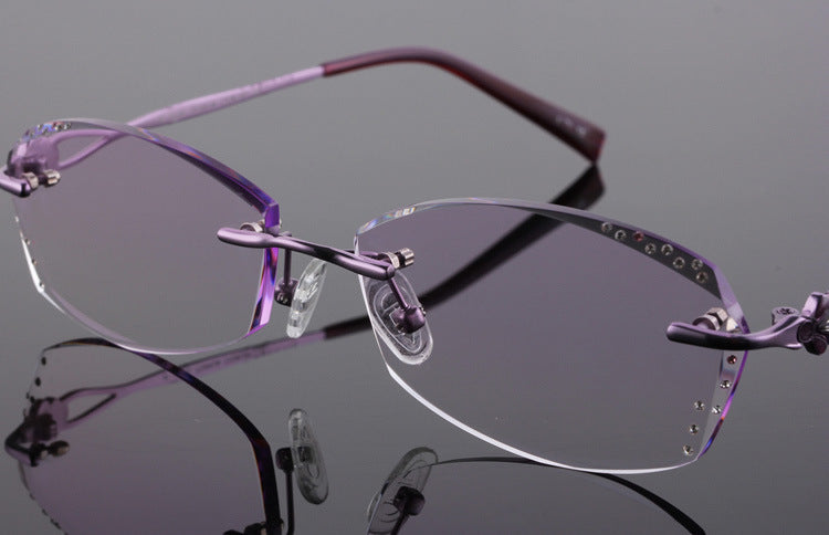 Reven Jate Women's Rimless Rectangle Titanium Eyeglasses 2123 Rimless Reven Jate