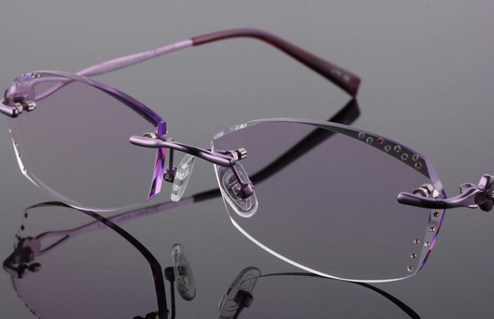 Reven Jate Women's Rimless Rectangle Titanium Eyeglasses 2123 Rimless Reven Jate