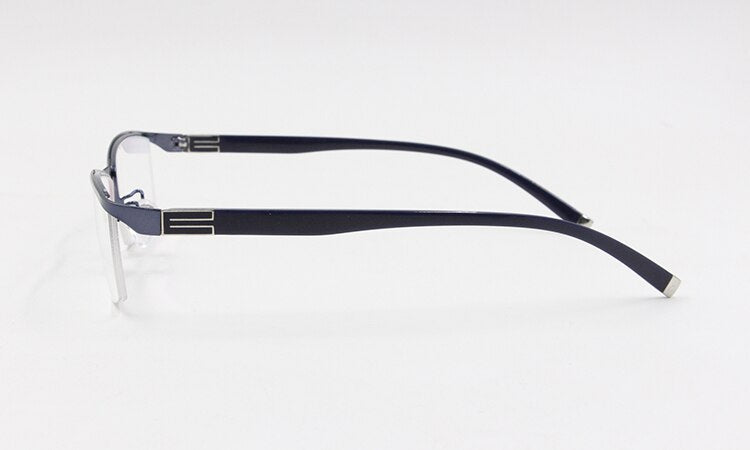 Men's Semi Rim Square Titanium Alloy Eyeglasses P9963 Semi Rim Bclear
