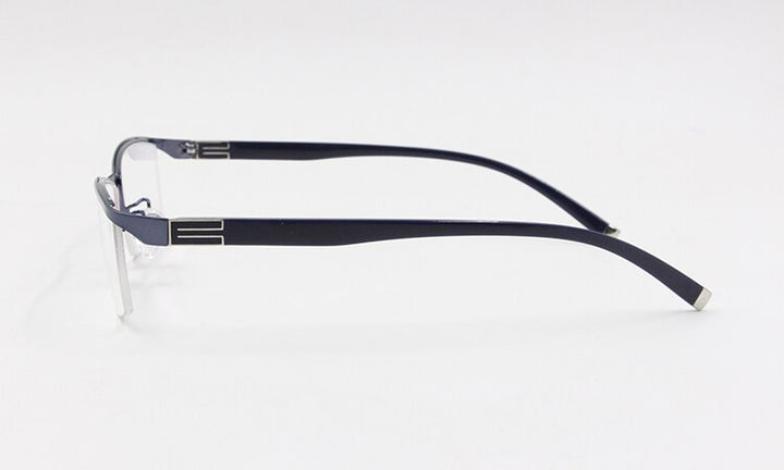 Men's Semi Rim Square Titanium Alloy Eyeglasses P9963 Semi Rim Bclear