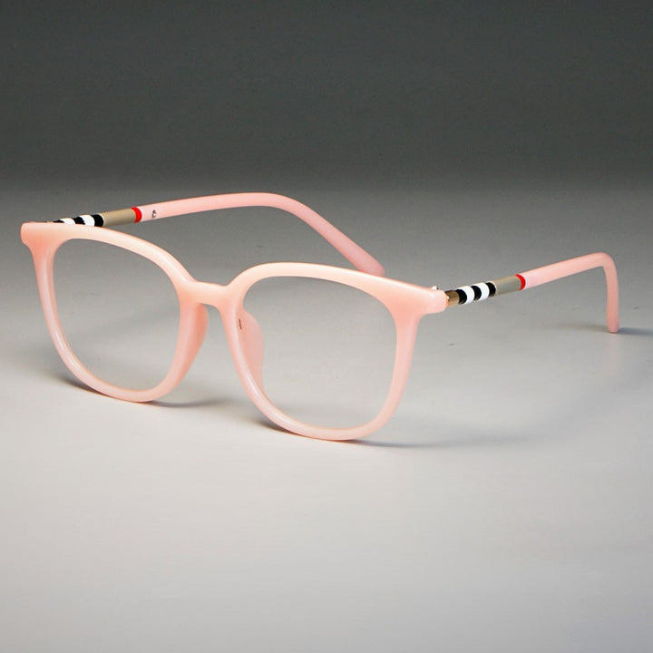 CCspace Unisex Full Rim Cat Eye Tr 90 Resin Frame Eyeglasses 47892 Full Rim CCspace C4 pink clear