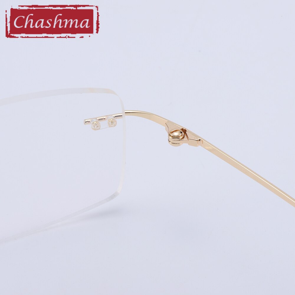 Chashma Men's Rimless Rectangular Titanium Eyeglasses 1189 Rimless Chashma