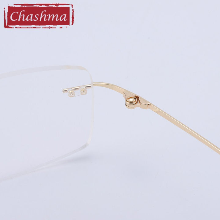 Chashma Men's Rimless Rectangular Titanium Eyeglasses 1189 Rimless Chashma