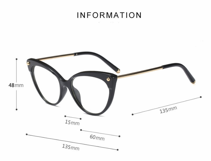 CCspace Women's Full Rim Cat Eye Tr 90 Resin Frame Eyeglasses 45639 Full Rim CCspace