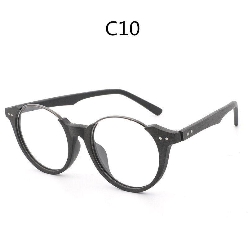 Hdcrafter Unisex Full Rim Square Wood Metal Frame Eyeglasses Ft5359 Full Rim Hdcrafter Eyeglasses C10