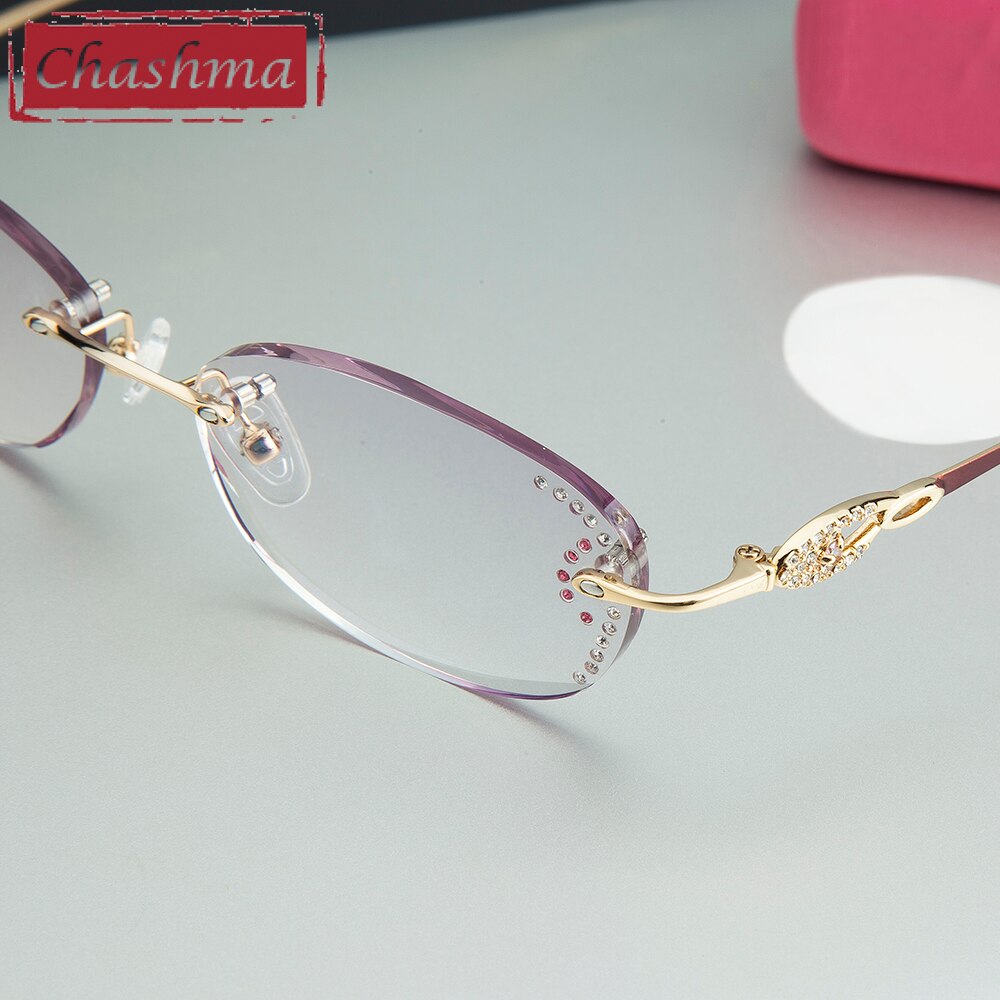 Chashma Women's Rimless Oval Titanium Eyeglasses 3089 Rimless Chashma