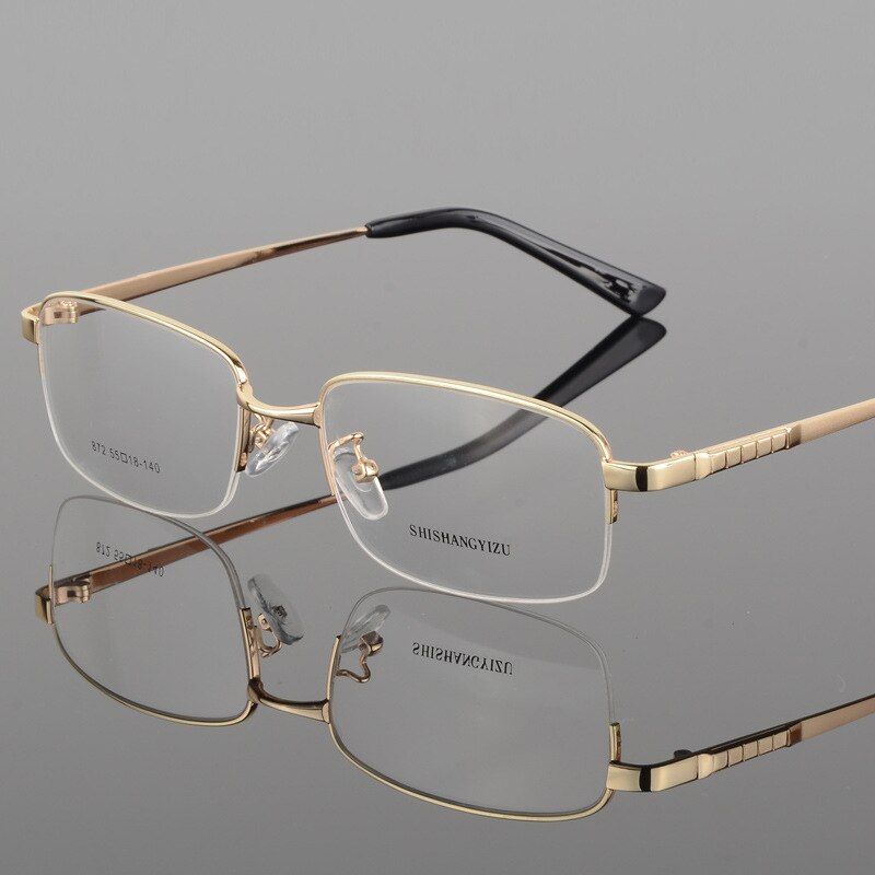 Bclear Men's Semi Rim Alloy Square Eyeglasses 872 Semi Rim Bclear Gold