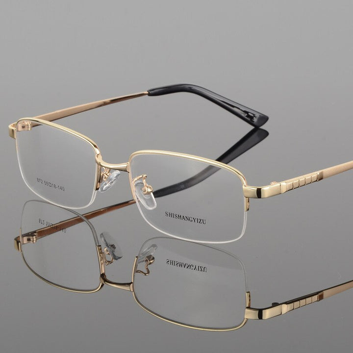 Bclear Men's Semi Rim Alloy Square Eyeglasses 872 Semi Rim Bclear Gold