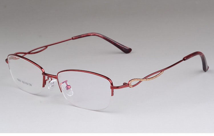 Women's Half Rim Alloy Frame Eyeglasses F6051 Semi Rim Bclear