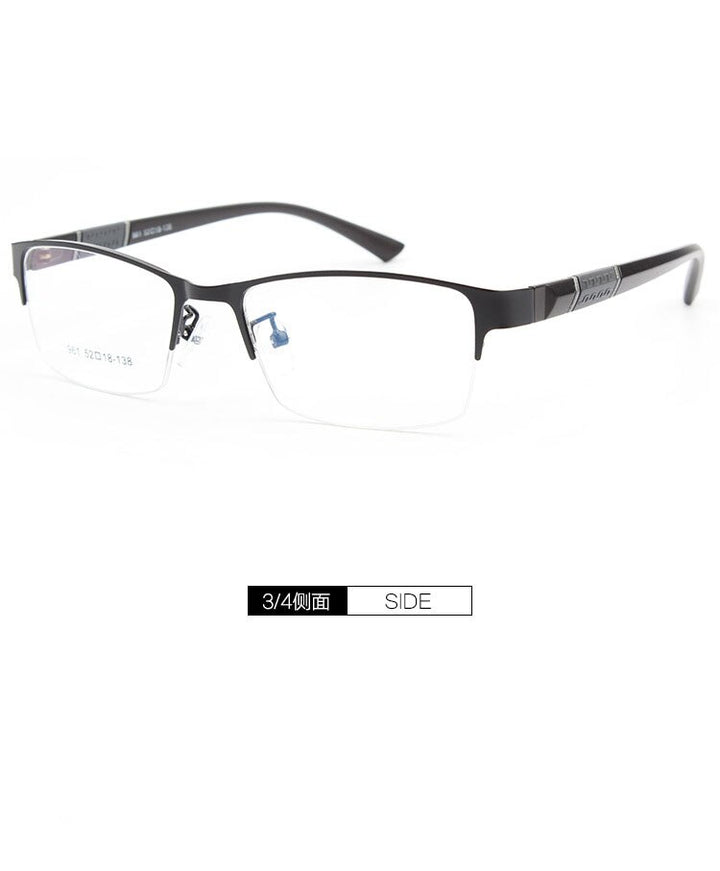 Bclear Men's Semi Rim Alloy Tr 90  Square Eyeglasses  961 Semi Rim Bclear