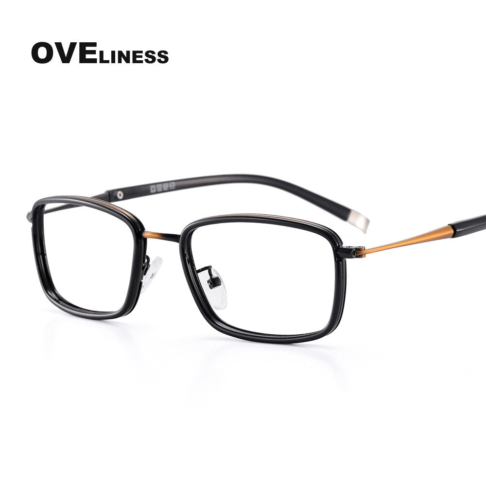 Oveliness Unisex Full Rim Square Alloy Eyeglasses 0037 Full Rim Oveliness bronze