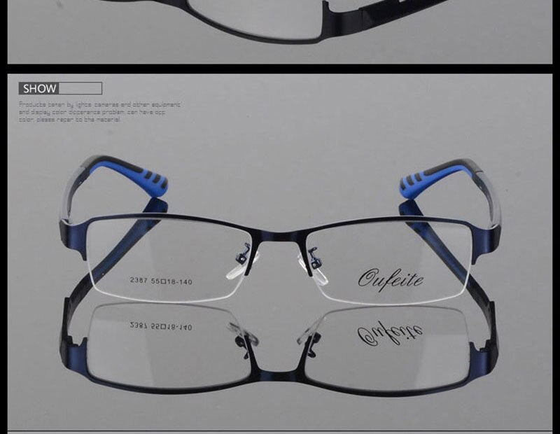 Reven Jate Women's 2387 Eyeglasses Semi-Rim Alloy Semi Rim Reven Jate