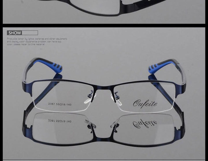 Reven Jate Women's 2387 Eyeglasses Semi-Rim Alloy Semi Rim Reven Jate