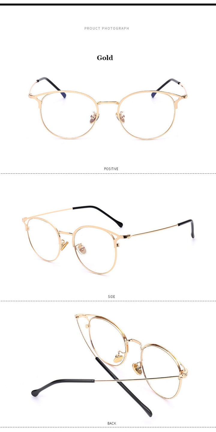 Hotochki Full Rim Cat Eye Alloy Frame Eyeglasses 9029 Full Rim Hotochki