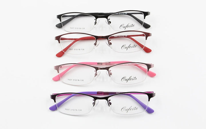 Women's Half Rim Alloy Frame Eyeglasses N7057 Semi Rim Bclear