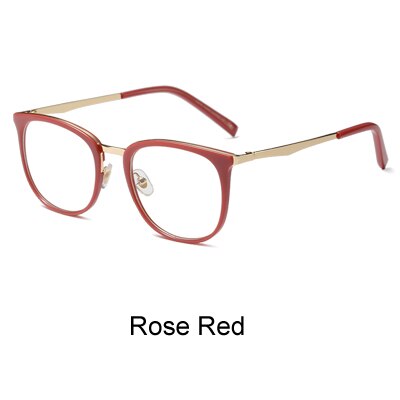 Ralferty Women's Full Rim Square Acetate Alloy Eyeglasses F92128 Full Rim Ralferty Rose Red