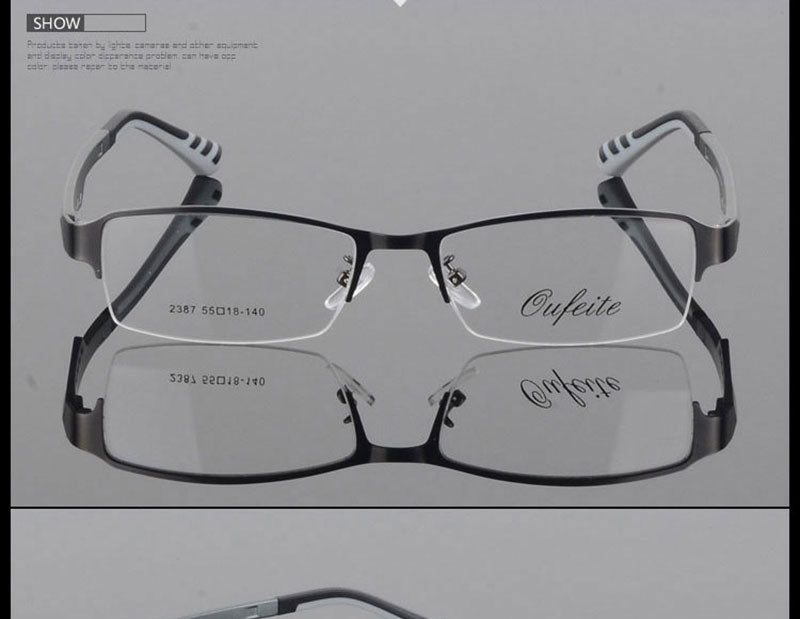 Reven Jate Women's 2387 Eyeglasses Semi-Rim Alloy Semi Rim Reven Jate