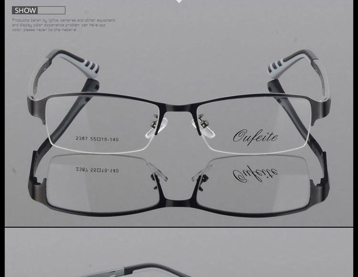 Reven Jate Women's 2387 Eyeglasses Semi-Rim Alloy Semi Rim Reven Jate