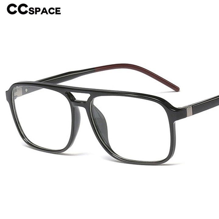 CCspace Unisex Full Rim Square Double Bridge Tr 90 Titanium Frame Eyeglasses 45844 Full Rim CCspace