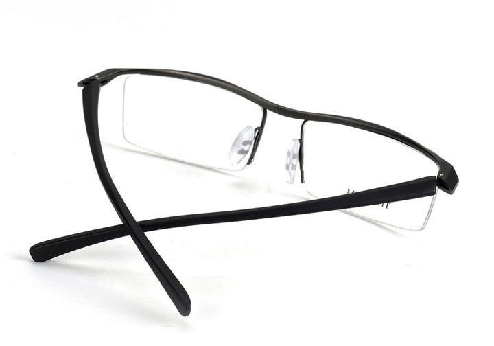 Hotony Men's Semi Rim Browline Titanium Frame Eyeglasses P8189 Semi Rim Hotony