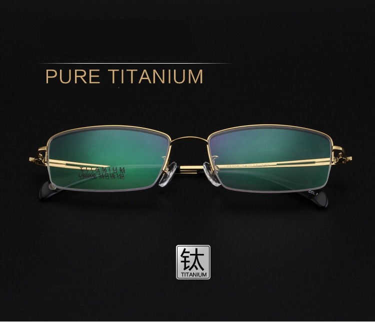Men's Titanium Frame Half Rim Eyeglasses Lr8906 Semi Rim Bclear