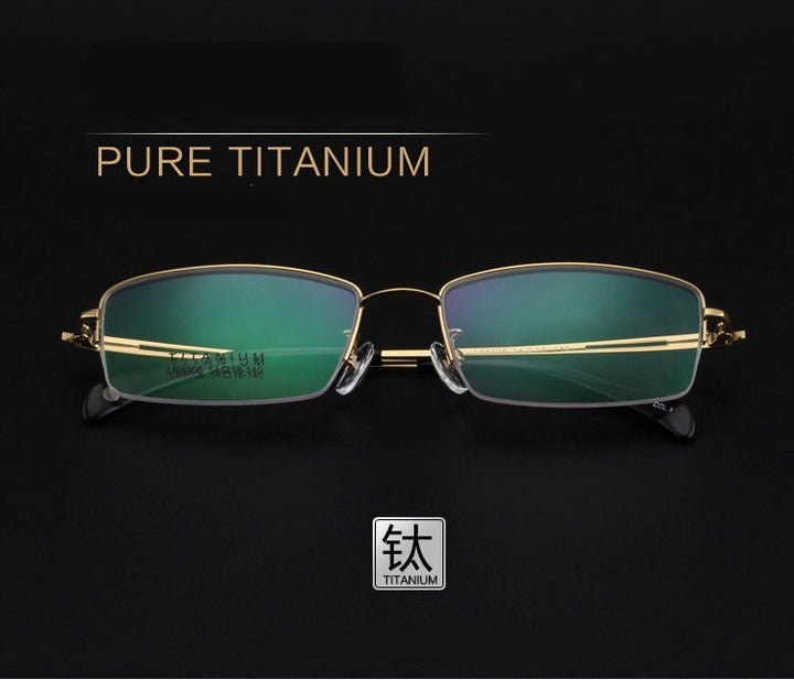 Men's Titanium Frame Half Rim Eyeglasses Lr8906 Semi Rim Bclear